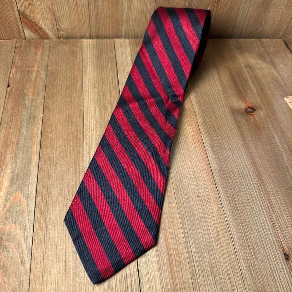 JoS. A.‎ Bank Executive Collection Extra Long Red & Navy Striped Silk Necktie